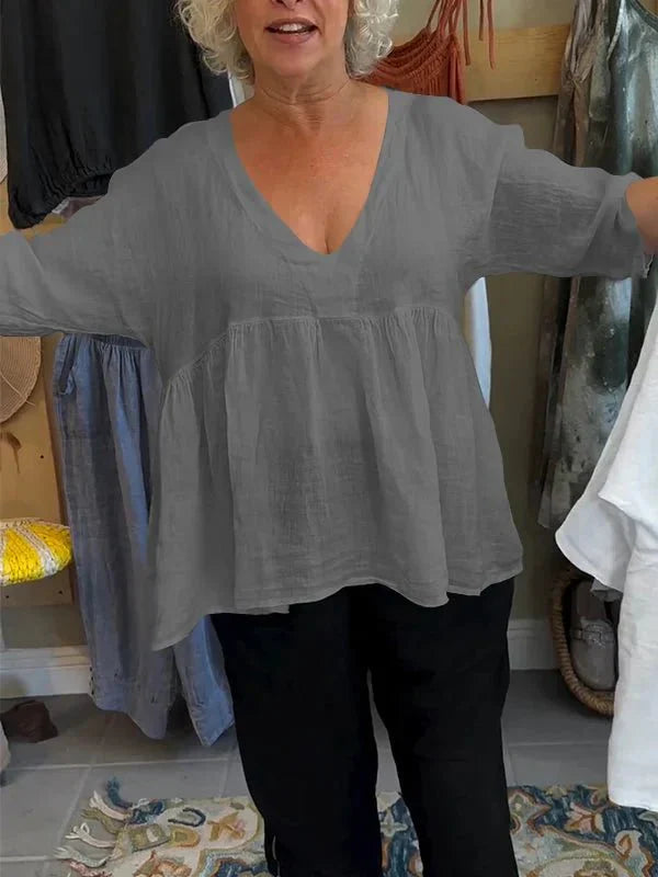 Melinda | V-neck Mid-sleeve Top
