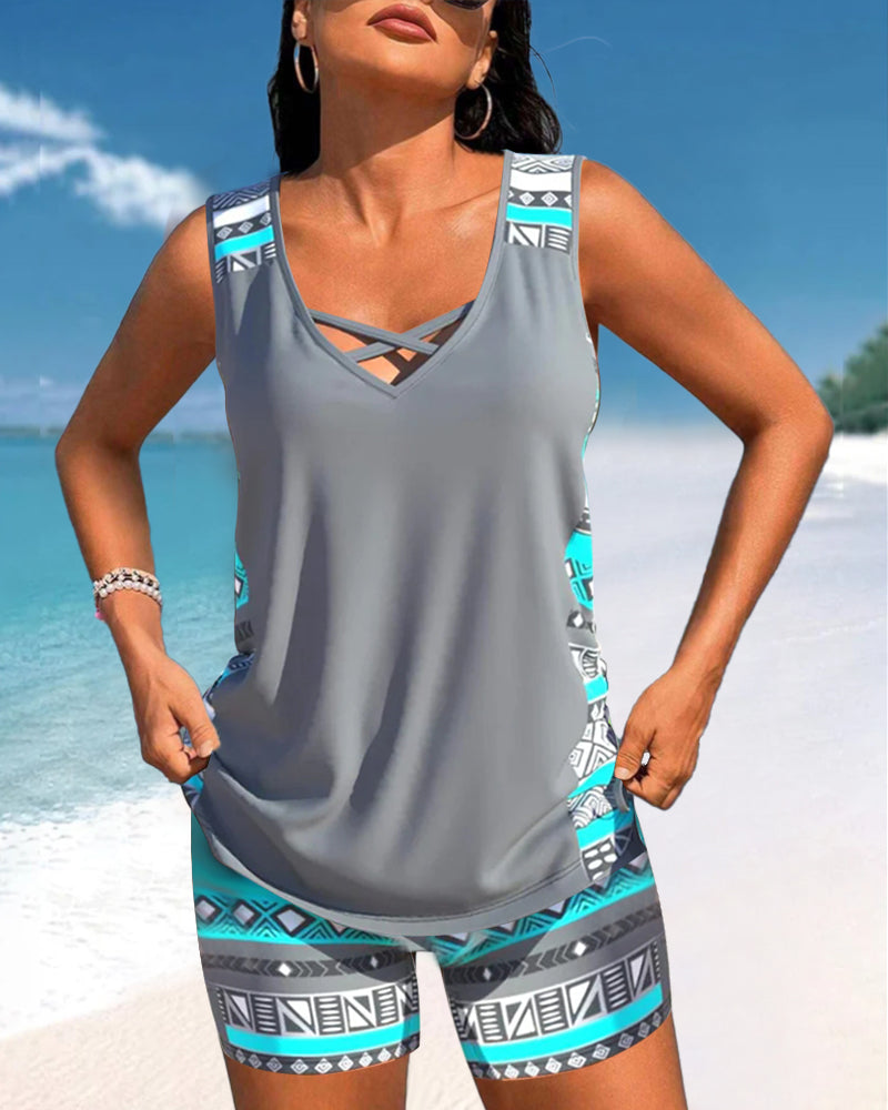Sylvia - Tankini Featuring Geometric Print
