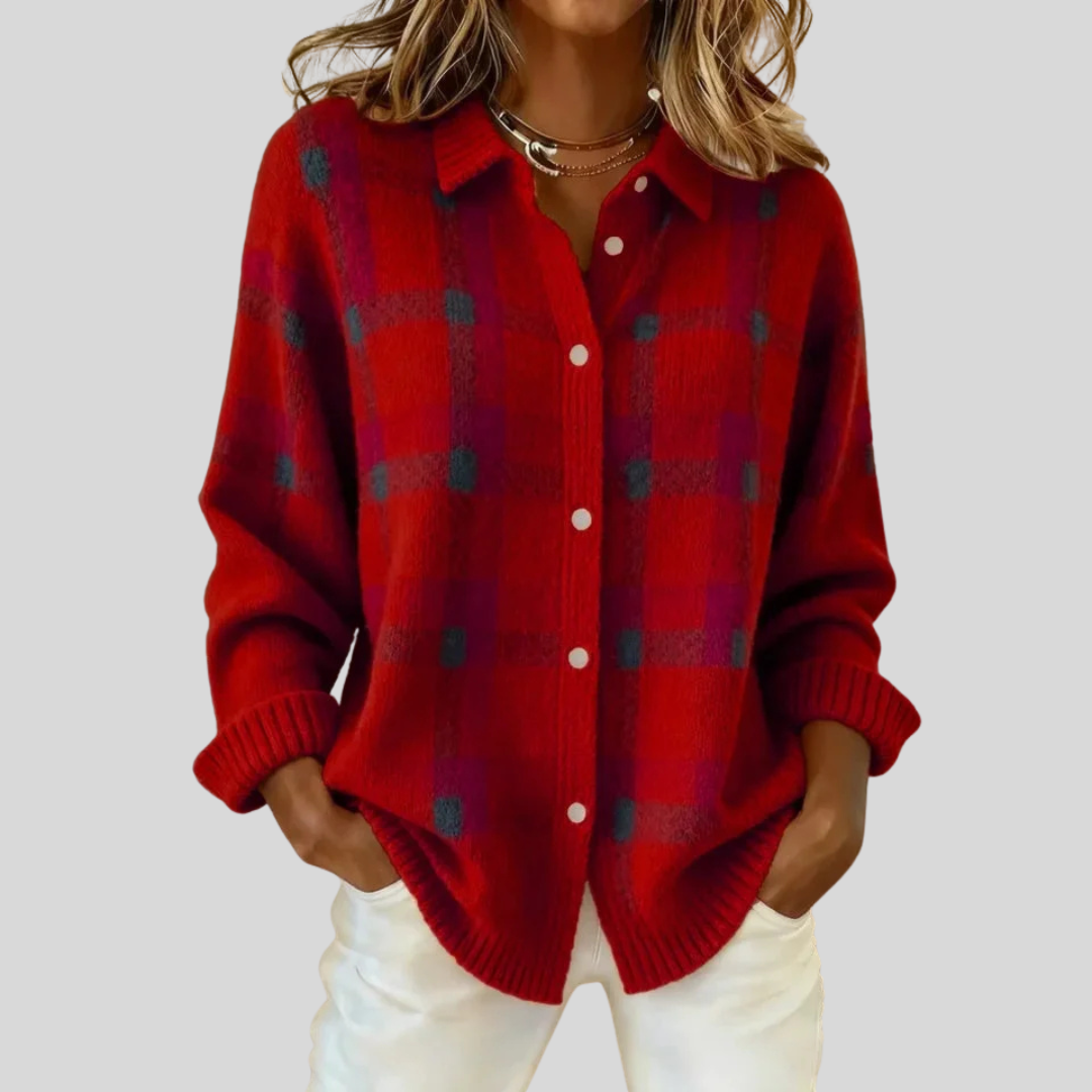 Francesca™ | Retro Cheque Sweater