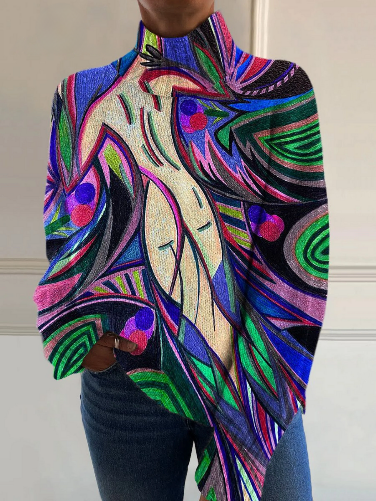 Maya | Retro Abstract White Nude Back