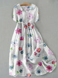 Helen - Lace-Up Floral Print Dress