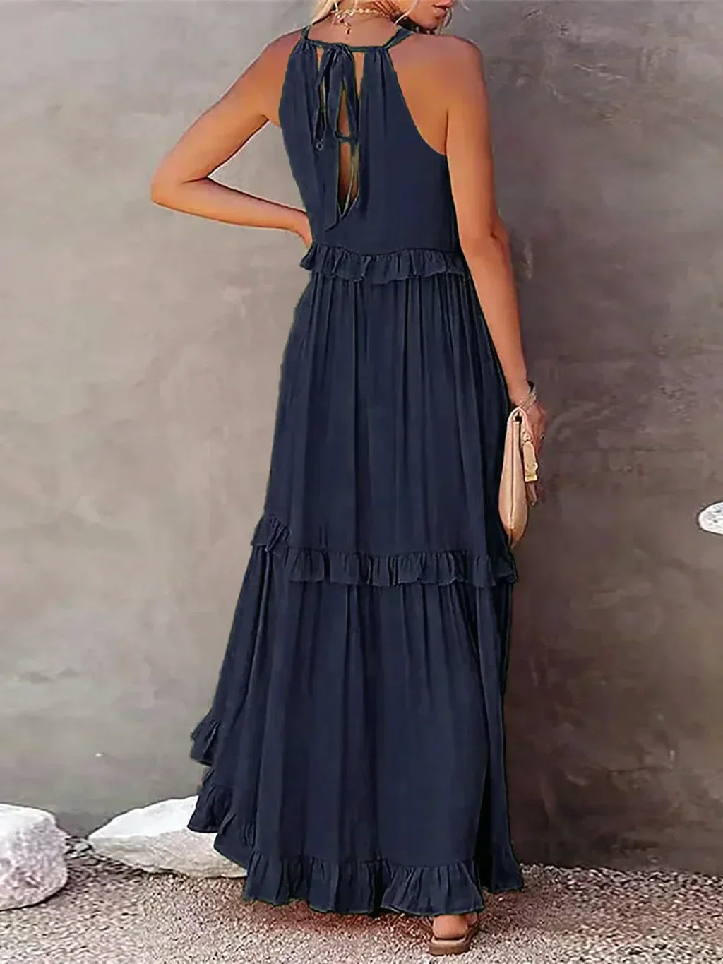 Robyn - Halter Ruffle Maxi Dress
