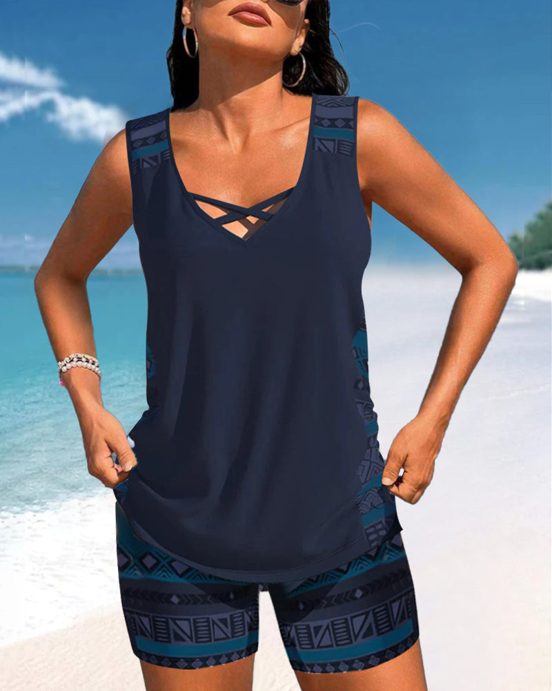 Sylvia - Tankini Featuring Geometric Print