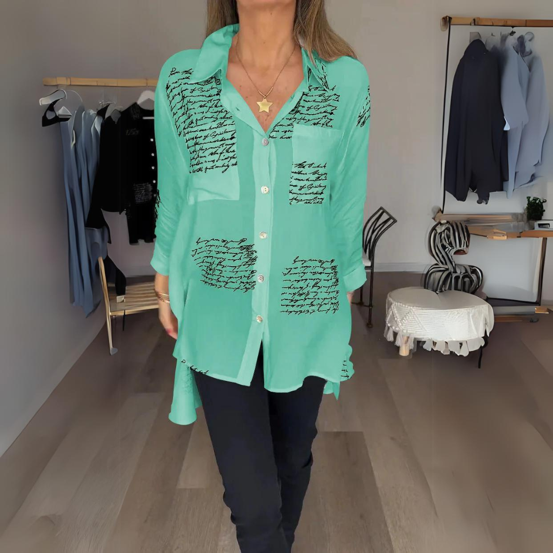 Tiemona | Script Button-Up Shirt