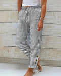 Chloe - Stripe Detail Button Trousers