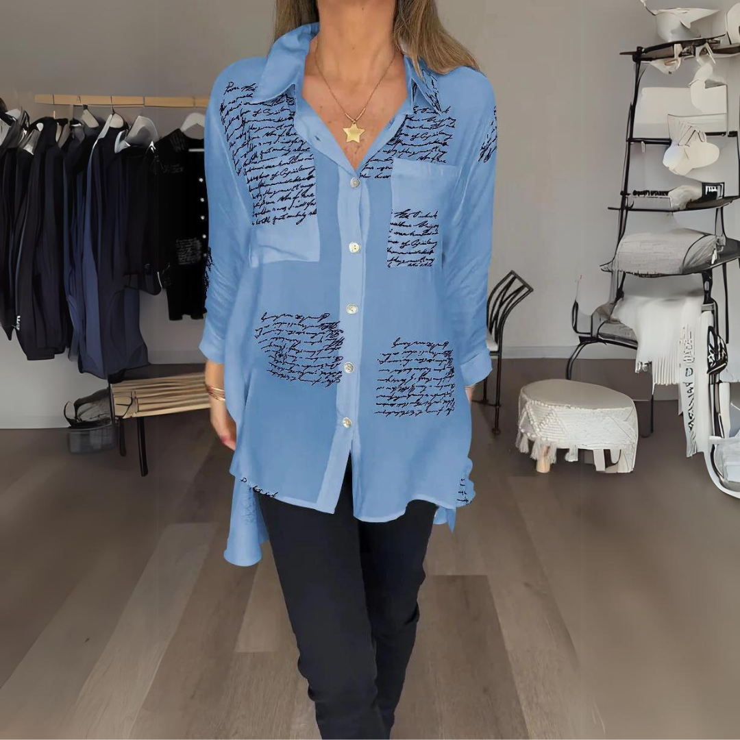 Tiemona | Script Button-Up Shirt