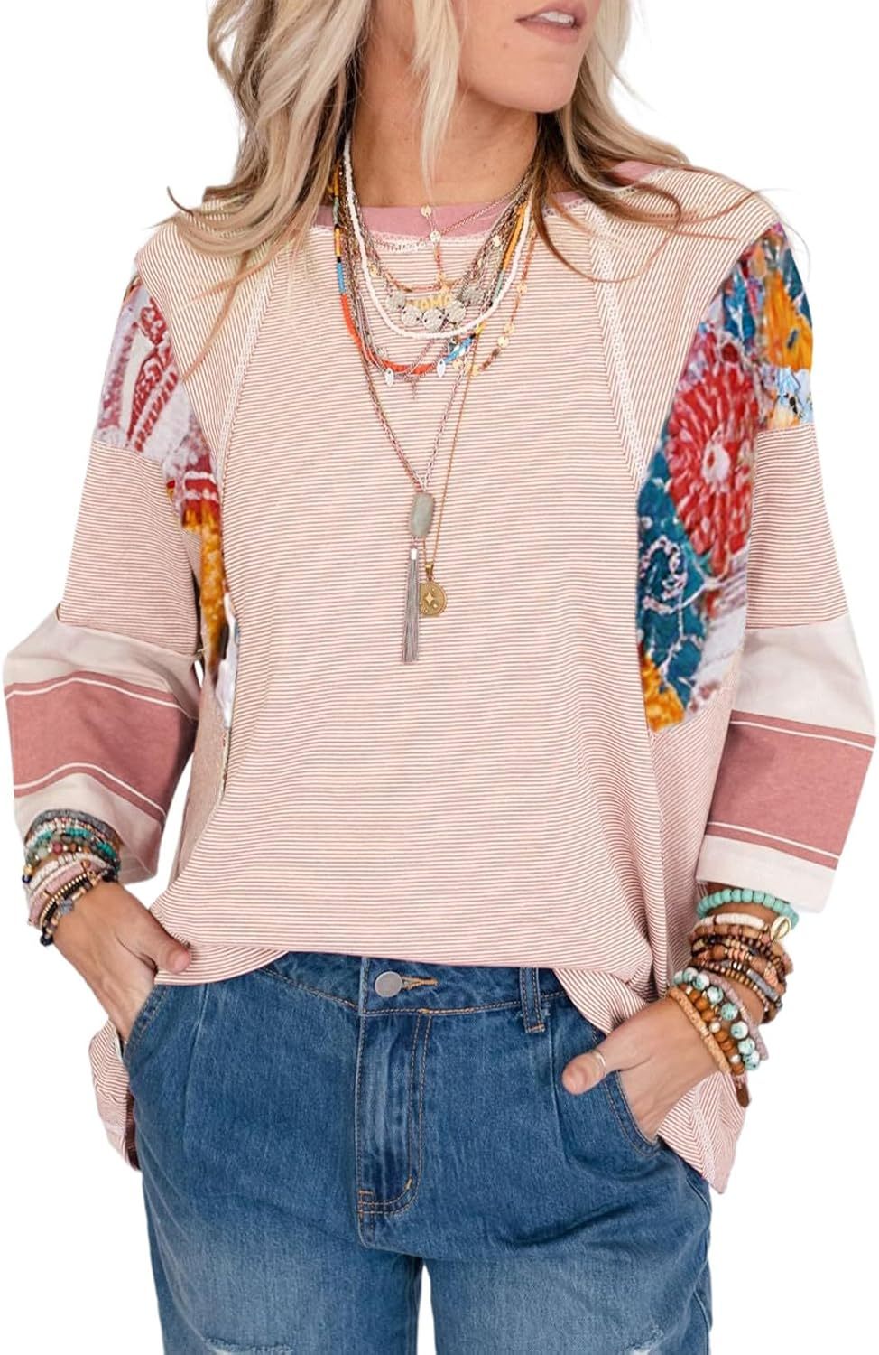 Lizzy | Striped Patch Blouse
