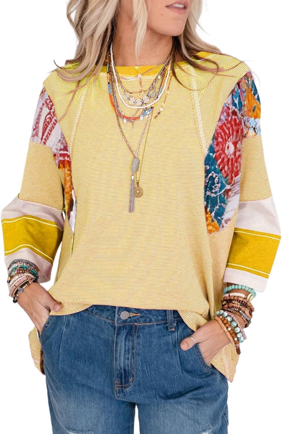 Lizzy | Striped Patch Blouse