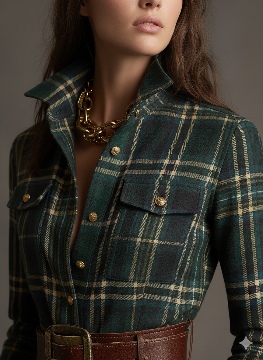 Harper™ | Maxi Checked Shirt Dress