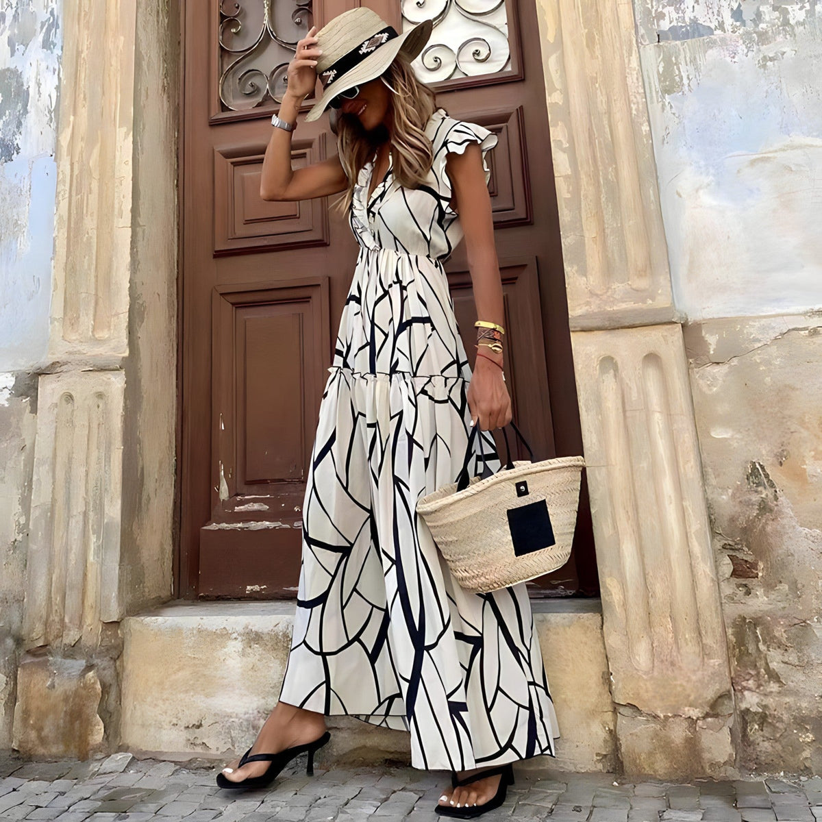 Jolly - Elegant Printed Dress