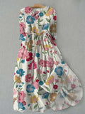 Sylvia - Button-Up Waist Tie Floral Dress