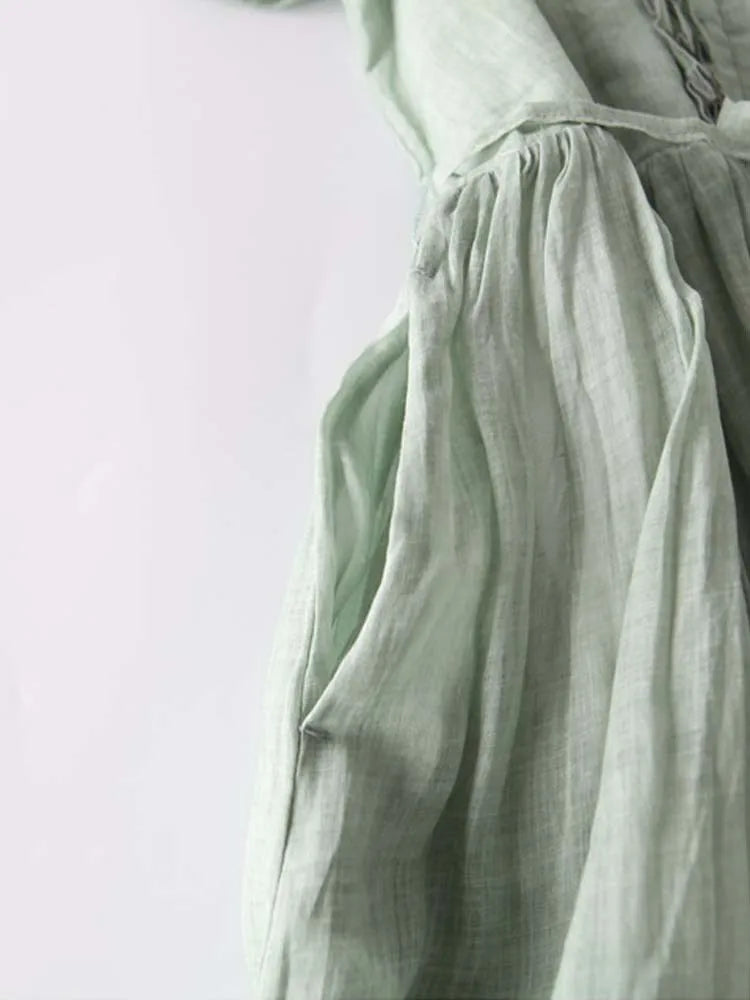Catherine - Retro Round Neck Midi Dress
