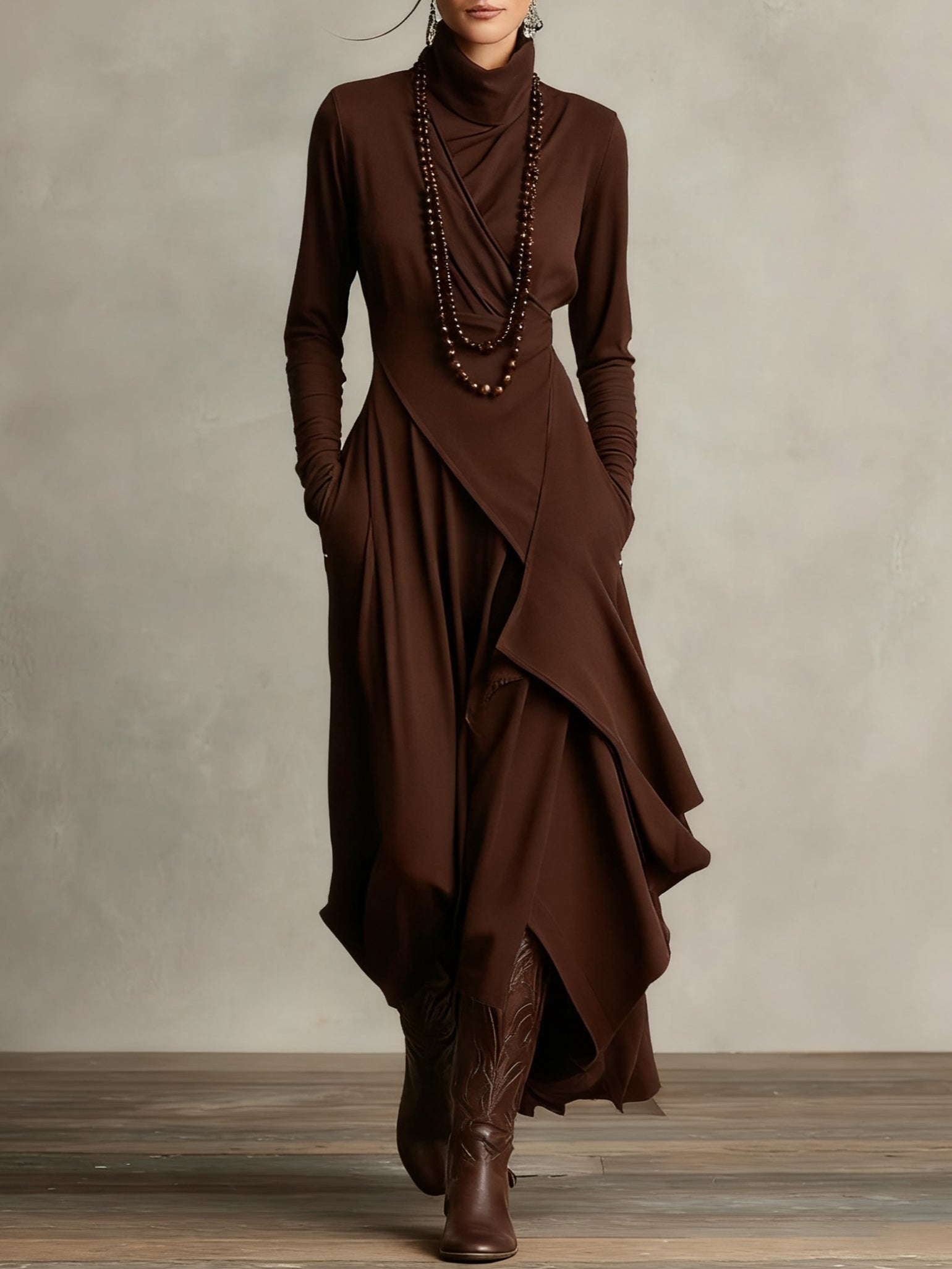 Yelena | Regal Pleated Maxi Dress