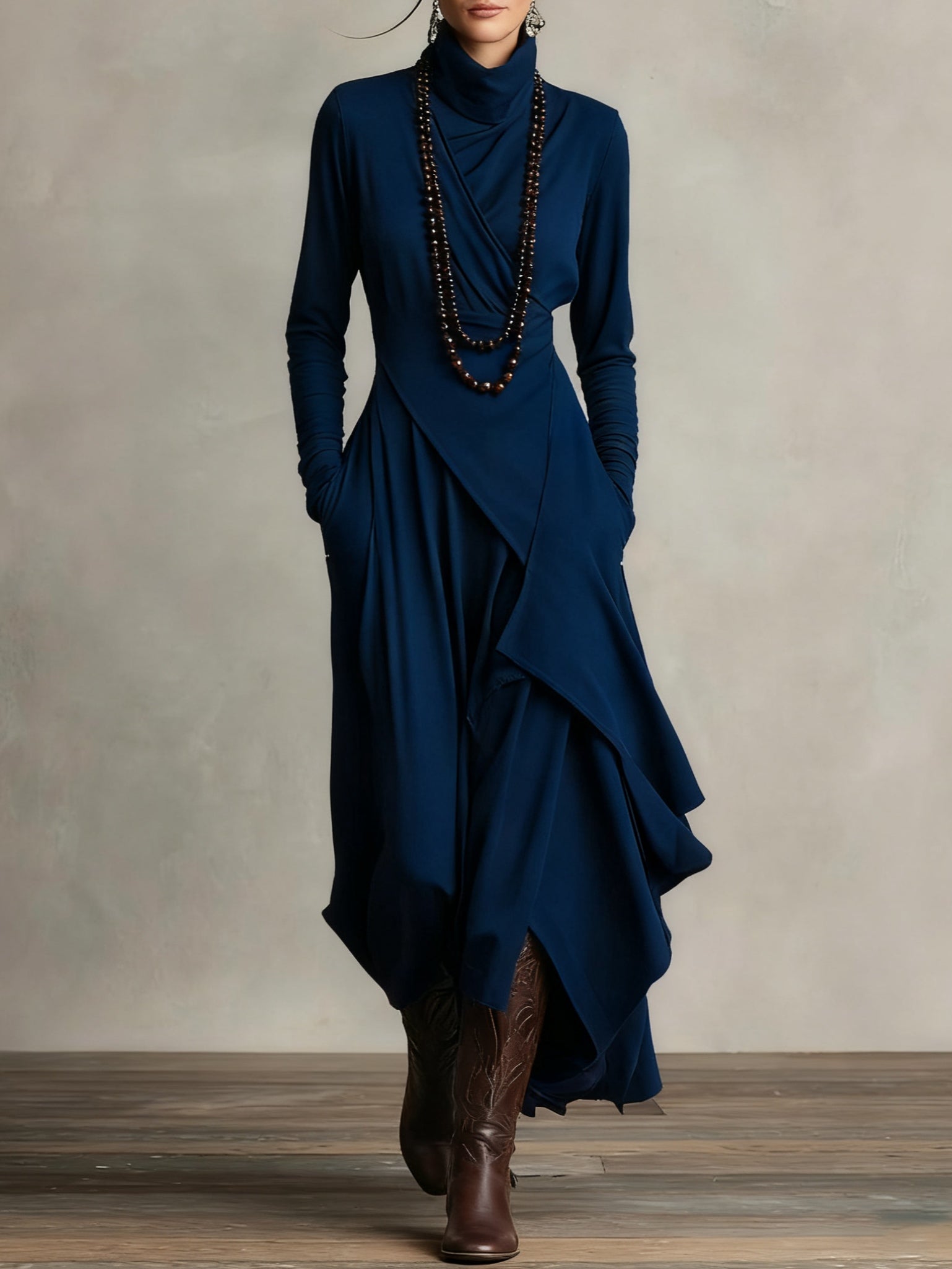 Yelena | Regal Pleated Maxi Dress