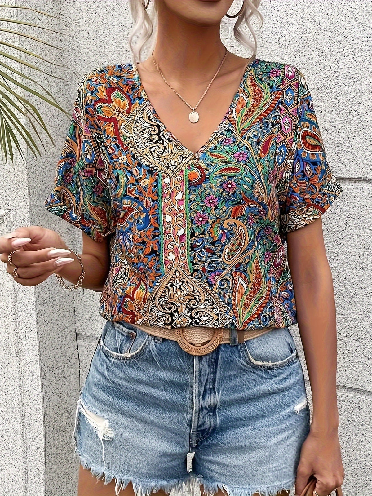 Sara | Moonlit V-Neck Blouse