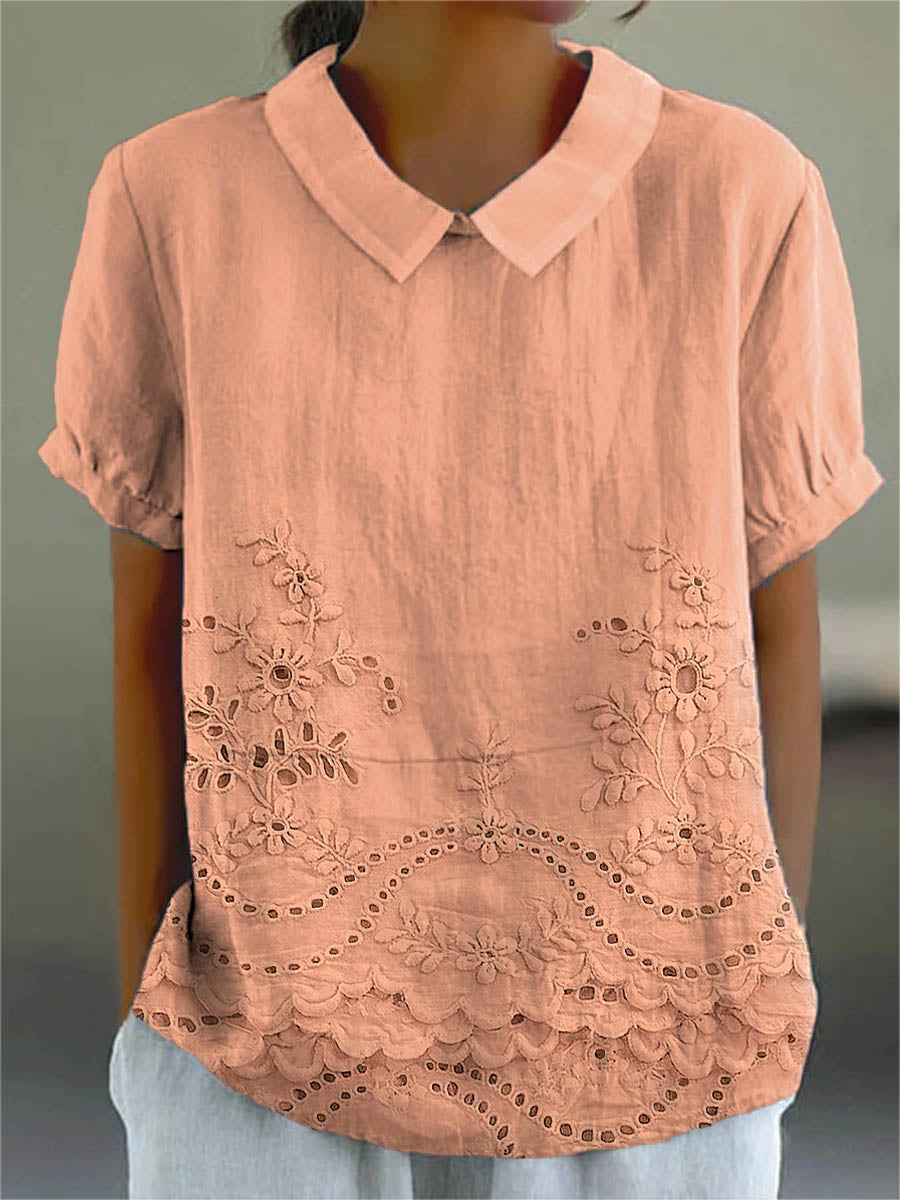 Lily | Floral Embroidery Shirt