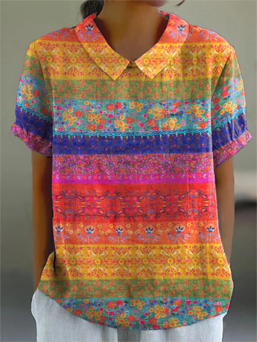 Maya | Floral Stripe Shirt