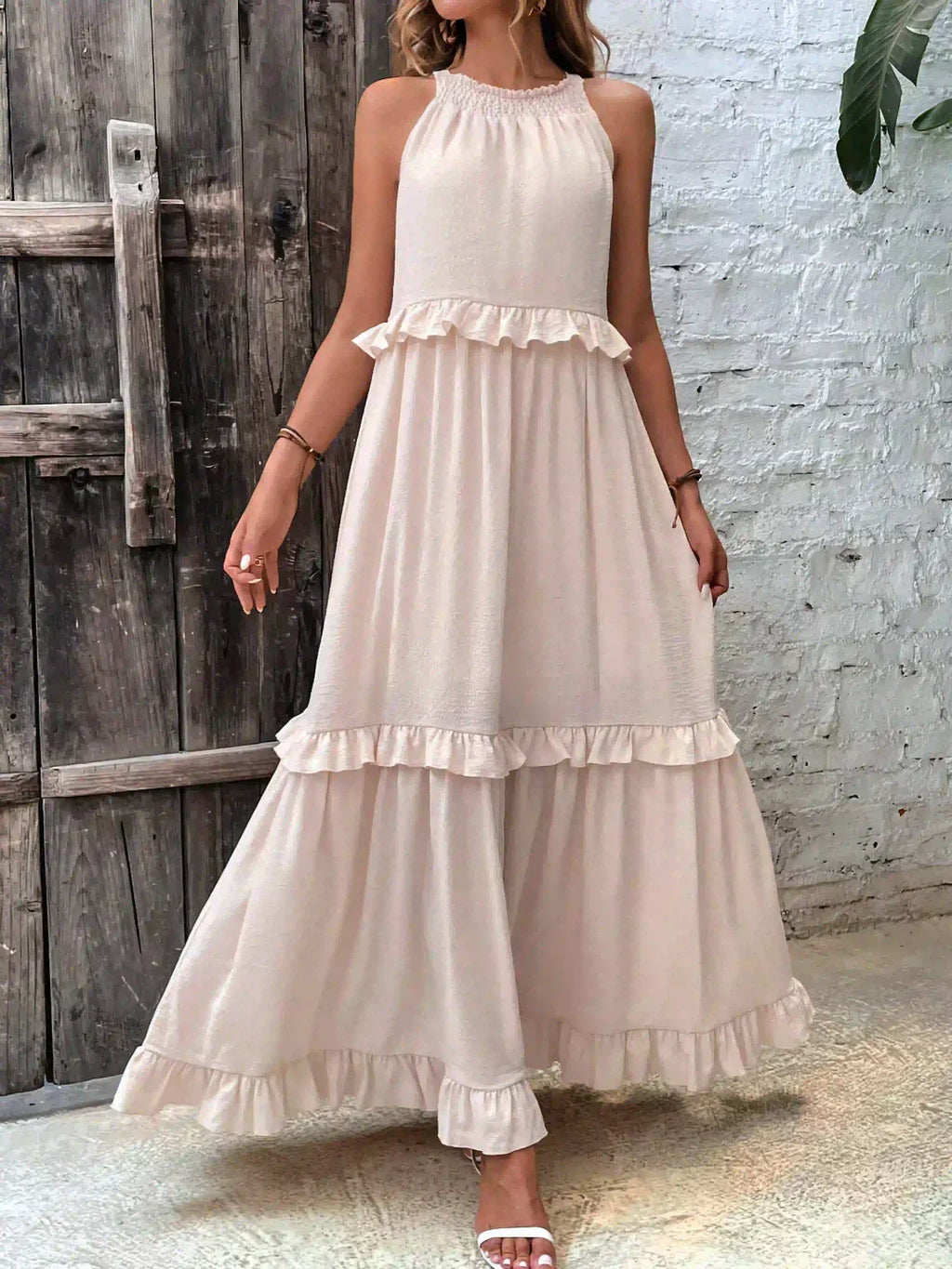 Robyn - Halter Ruffle Maxi Dress