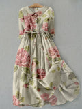 Janet - Vintage Floral Bow Dress