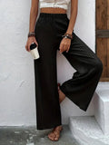 Olivia - Navy Breeze Wide-Leg Trousers