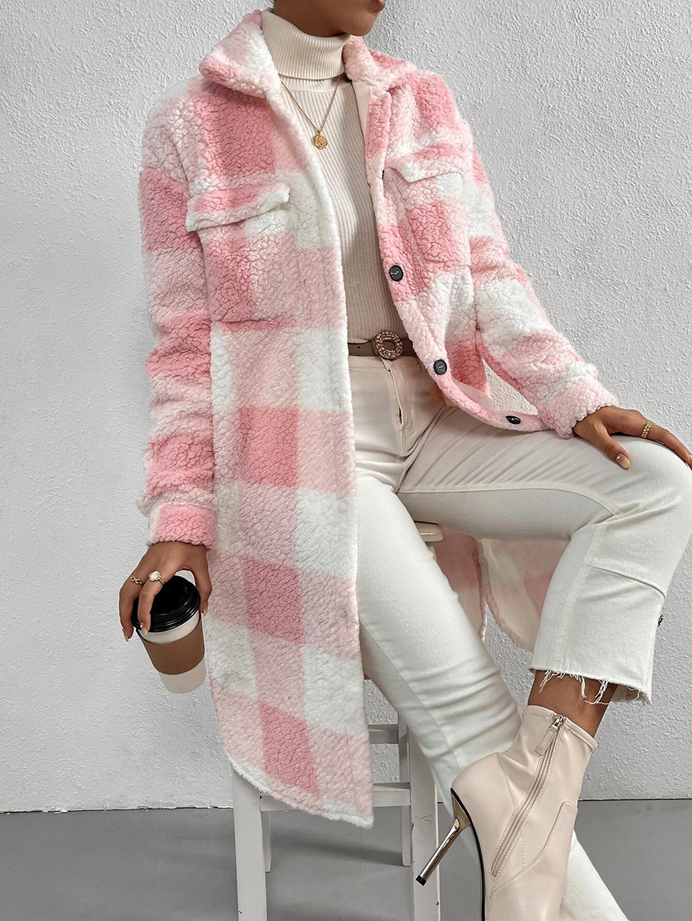 Elinara - Polar Fleece Plaid Jacket (Copy)